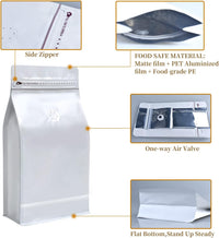 Cargar imagen en el visor de la galería, Empaques para Café Con Válvula Cierre Zipper x 50 Unidades Blanco
