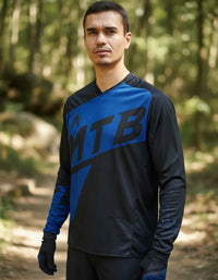 Cargar imagen en el visor de la galería, jersey buzo mtb ciclismo korintio azul 1
